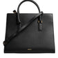 Versace Black Large Leather Top Handle Shoulder Crossbody Bag