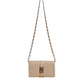 Versace Beige Gold Chain Calf Leather Wallet Crossbody Bag