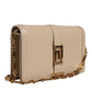 Versace Beige Gold Chain Calf Leather Wallet Crossbody Bag