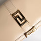 Versace Beige Gold Chain Calf Leather Wallet Crossbody Bag