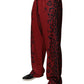Dolce & Gabbana Red Leopard Print Polyester Men Jogger Pants