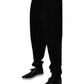 Dolce & Gabbana Black Cotton Crown Logo Jogger Pants