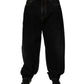 Dolce & Gabbana Black Cotton Mid Waist Wide Leg Denim Jeans