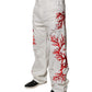 Dolce & Gabbana White Corals Tattered Straight Denim Jeans