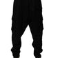 Dolce & Gabbana Black Cotton Jogger Cargo Sweatpants Pants