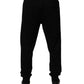 Dolce & Gabbana Black Cotton Mid Waist Jogger Sweatpants Pants