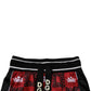 Dolce & Gabbana Red Crown Logo Monogram Men Sweatpants Pants