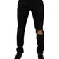 Dolce & Gabbana Black Ripped Cotton Skinny Men Denim Jeans