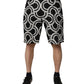 Dolce & Gabbana Black White Linen Bermuda Shorts