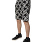 Dolce & Gabbana Black White Linen Bermuda Shorts