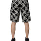 Dolce & Gabbana Black White Linen Bermuda Shorts