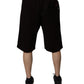 Dolce & Gabbana Maroon Cotton Logo Plaque Men Bermuda Shorts