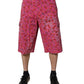 Dolce & Gabbana Pink Cherry Print Cargo Cotton Shorts
