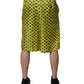Dolce & Gabbana Green Silk Heart Print Bermuda Shorts