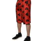Dolce & Gabbana Orange Silk Heart Print Bermuda Shorts