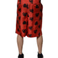 Dolce & Gabbana Orange Silk Heart Print Bermuda Shorts