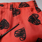 Dolce & Gabbana Orange Silk Heart Print Bermuda Shorts