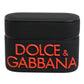 Dolce & Gabbana Black Orange Silicone Embossed Logo Airpods Case