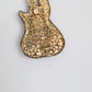 Dolce & Gabbana Gold Brass Logo Beaded Guitar Pin Brooch