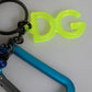 Dolce & Gabbana Multicolor Tape String DG Logo Keychain Polyester Keyring
