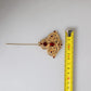 Dolce & Gabbana Gold Tone Red Crystal Embellish 925 Sterling Silver Pin