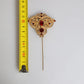 Dolce & Gabbana Gold Tone Red Crystal Embellish 925 Sterling Silver Pin
