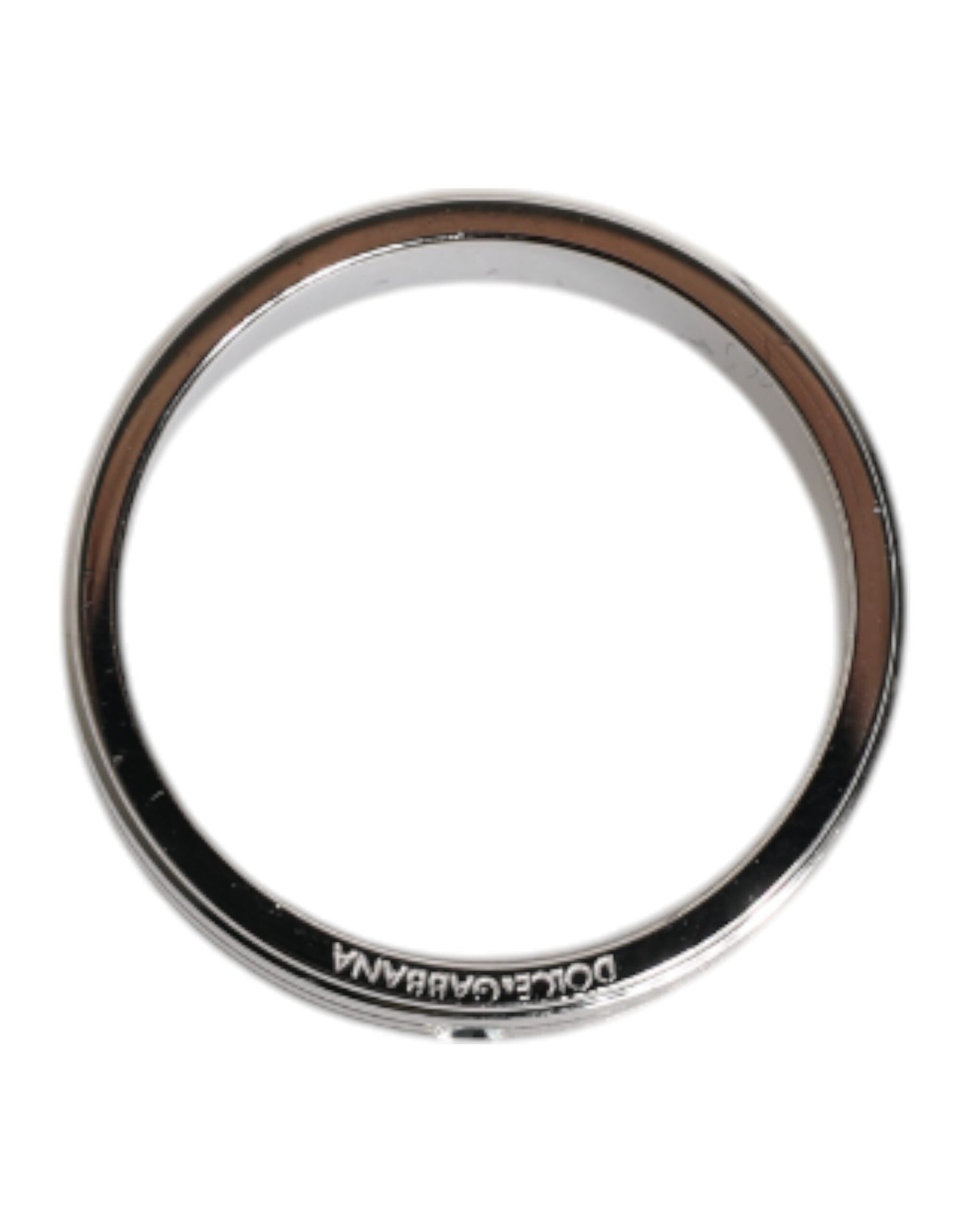 Dolce & Gabbana Silver Tone Brass Clear Crystal DG Logo Ring