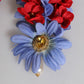 Dolce & Gabbana Gold Tone Brass Floral Crystal Clip On Dangling Earrings