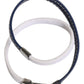 Dolce & Gabbana Blue White Leather Trimmed DG Engraved Silver Tone Clasp Bracelet