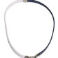 Dolce & Gabbana Blue White Leather Trimmed DG Engraved Silver Tone Clasp Bracelet