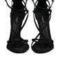 Dolce & Gabbana Black Leather Stiletto Heels Sandals Shoes