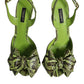 Dolce & Gabbana Green Python Leather Heels Sandals Shoes
