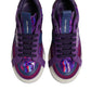 Dolce & Gabbana Purple Leather DG Logo Low Top Sneakers Shoes