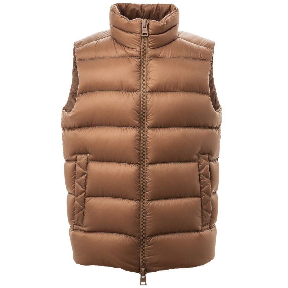 Herno Brown Polyamide Sleveless Jacket Mens Jacket
