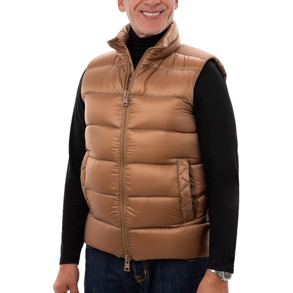 Herno Brown Polyamide Sleveless Jacket Mens Jacket