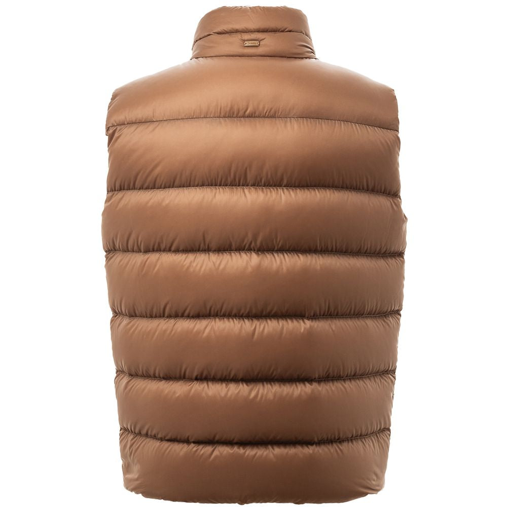 Herno Brown Polyamide Sleveless Jacket Mens Jacket