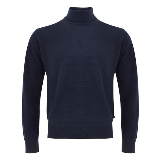 FERRANTE Blue Wool Turtleneck