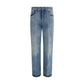 Valentino Blue Cotton Straight-Leg Jeans