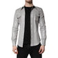 Dolce & Gabbana Metallic Gray Cotton Button Down Shirt