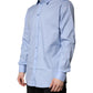 Dolce & Gabbana Light Blue Cotton GOLD Dress Formal Shirt