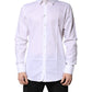 Dolce & Gabbana White Cotton Collared GOLD Dress Formal Shirt