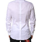 Dolce & Gabbana White Cotton Collared GOLD Dress Formal Shirt