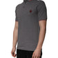 Dolce & Gabbana Gray Cotton Crown Collared Polo T-shirt