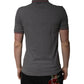Dolce & Gabbana Gray Cotton Crown Collared Polo T-shirt