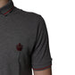 Dolce & Gabbana Gray Cotton Crown Collared Polo T-shirt