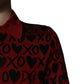 Dolce & Gabbana Red Cotton XOXO Collared Polo T-shirt