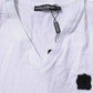 Dolce & Gabbana White Cotton Logo Patch V-neck Tee T-shirt