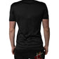 Dolce & Gabbana Dark Gray Silk V-neck Short Sleeves T-shirt
