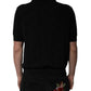 Dolce & Gabbana Black Silk Collared Polo T-shirt