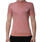Dolce & Gabbana Pink Cotton Crown Collared Polo T-shirt